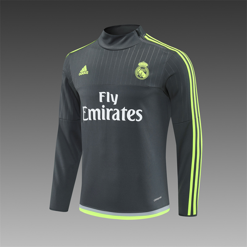 15/16 Real Madrid Retro Training Uniform Long- Sleeve Football Shirt