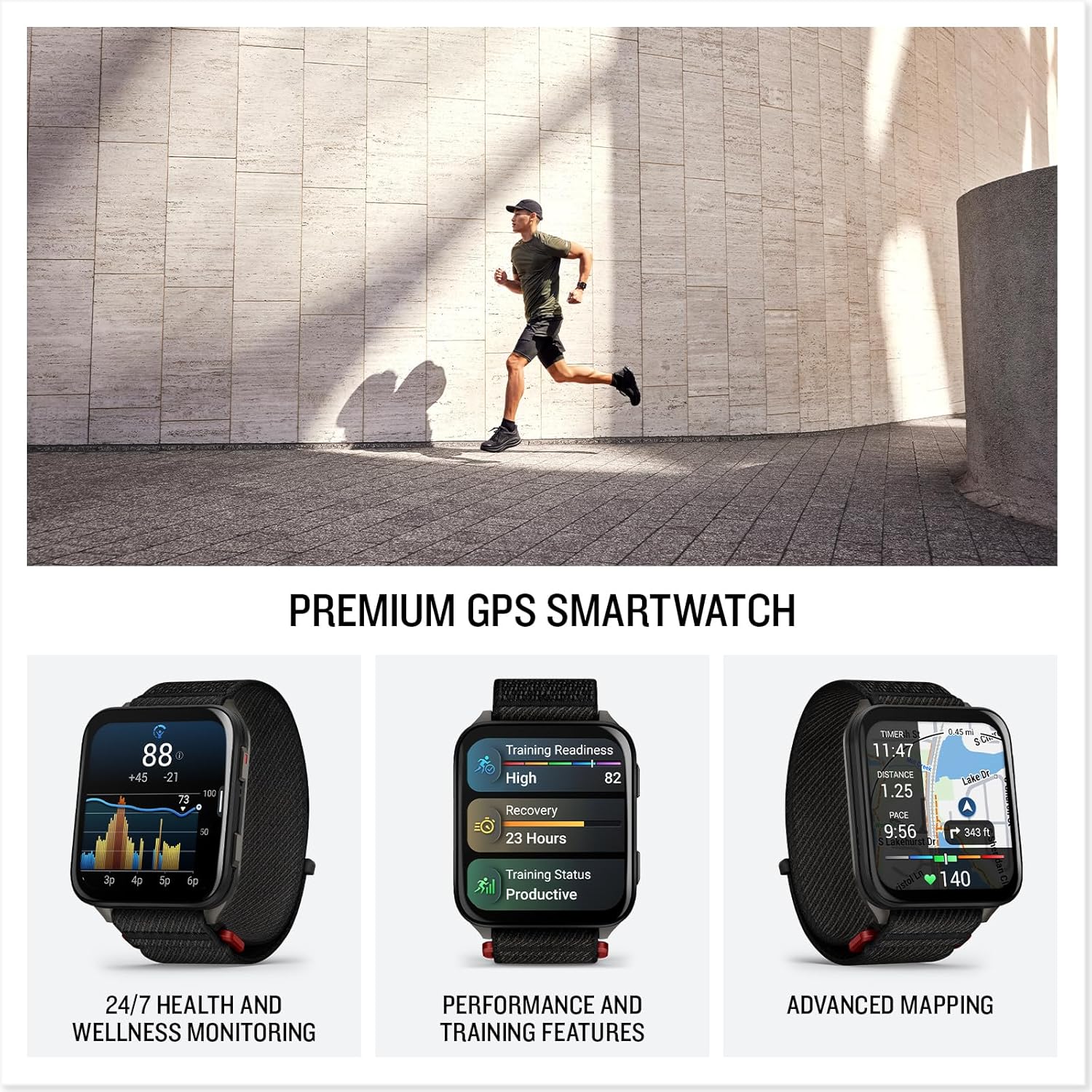 Garmin® Venu® X1. Thin and Lightweight GPS Smartwatch. AMOLED Display. Advanced Health and Fitness Features. Black with Slate Titanium Caseback and Black ComfortFit Nylon Band