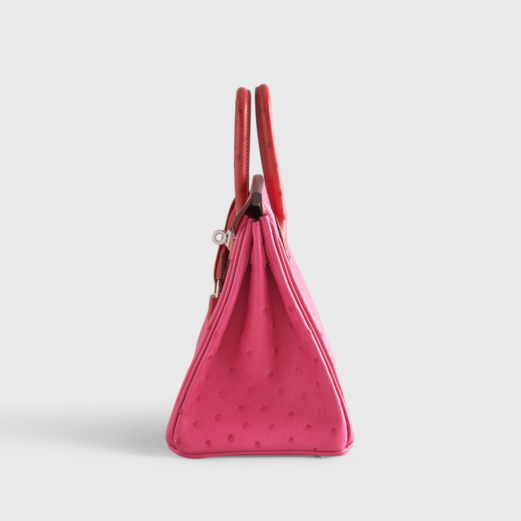 Hermès Birkin 25 Ostrich Rose Tyrein/Rouge Vif Palladium Hardware