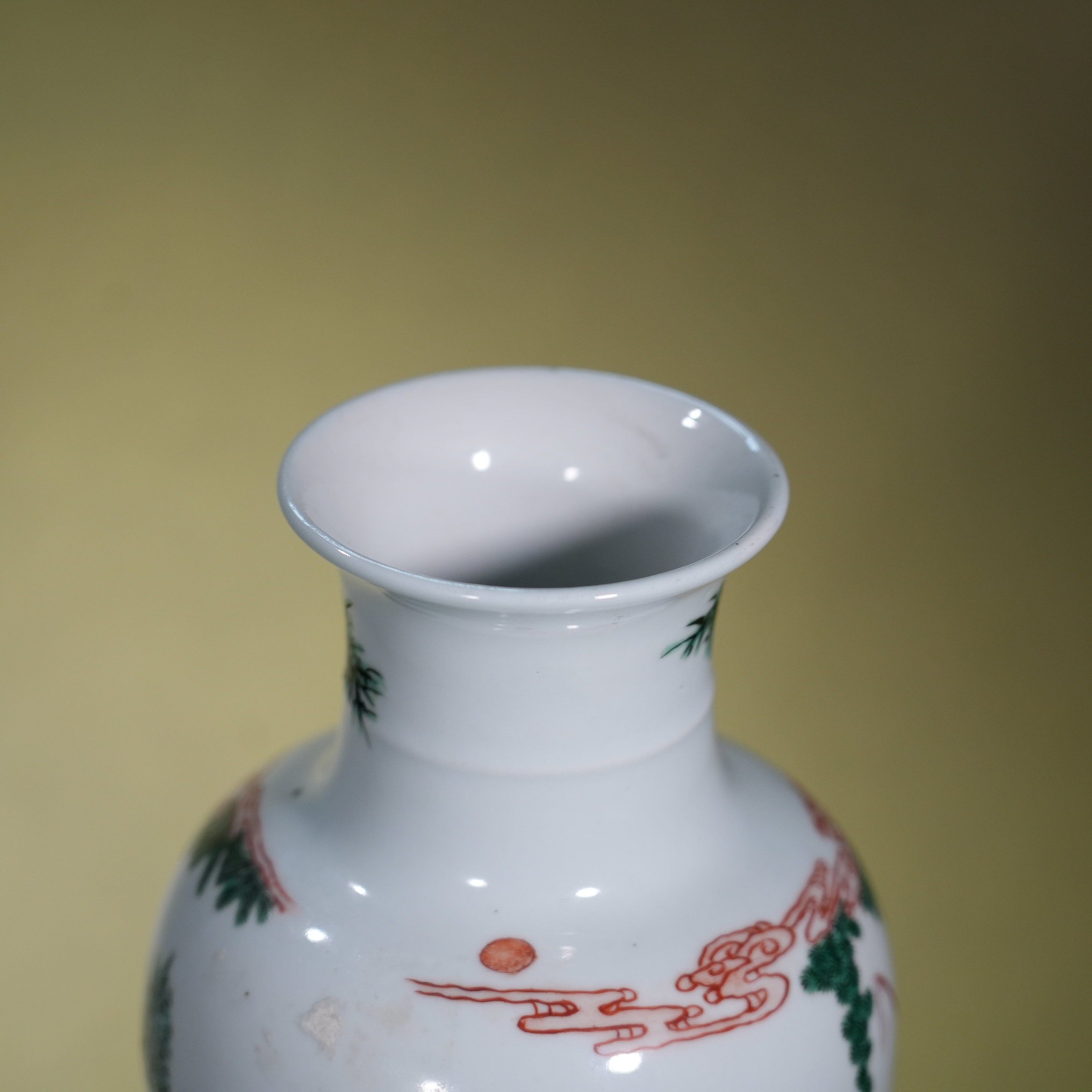 Ancient Chinese Wucai Figural Story Guanyin Porcelain Vase