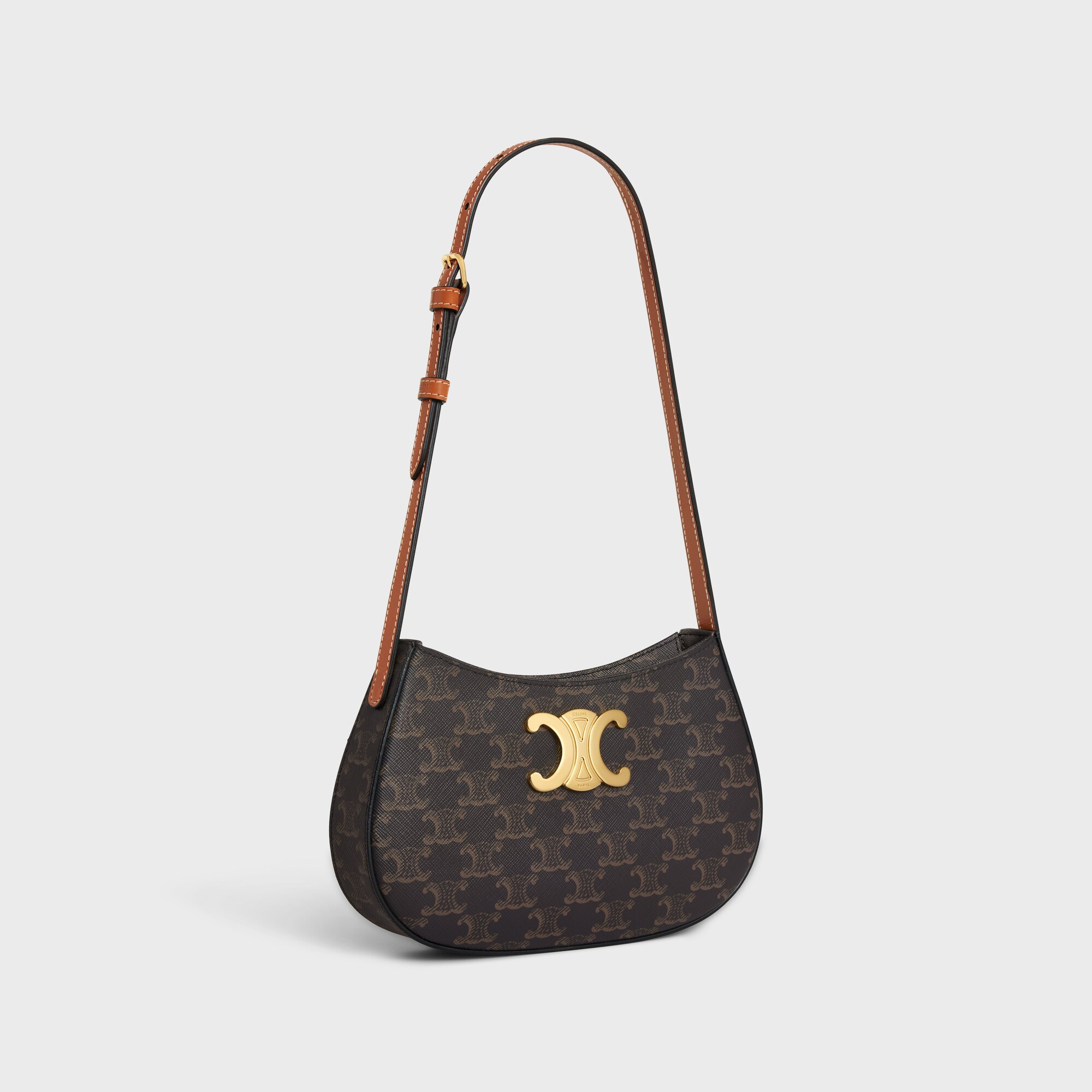 MEDIUM TILLY BAG IN Triomphe canvas and calfskin TAN