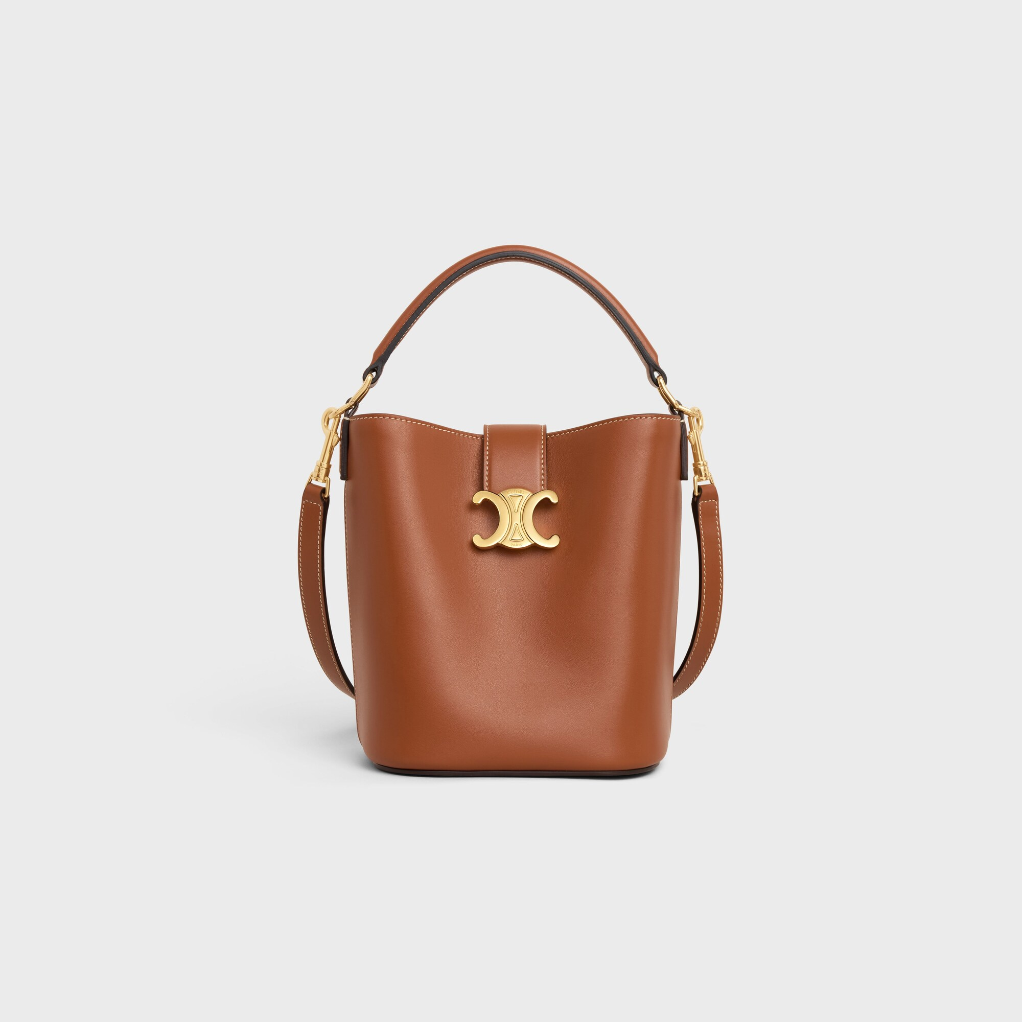 SMALL BUCKET LOUISE IN SMOOTH CALFSKIN TAN
