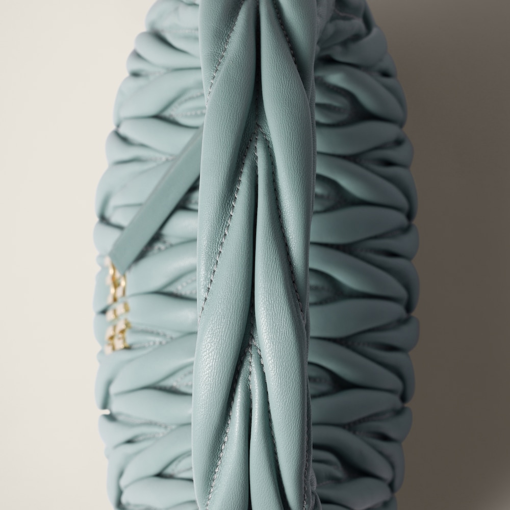 Wander matelassé nappa leather hobo bag Powder Blue