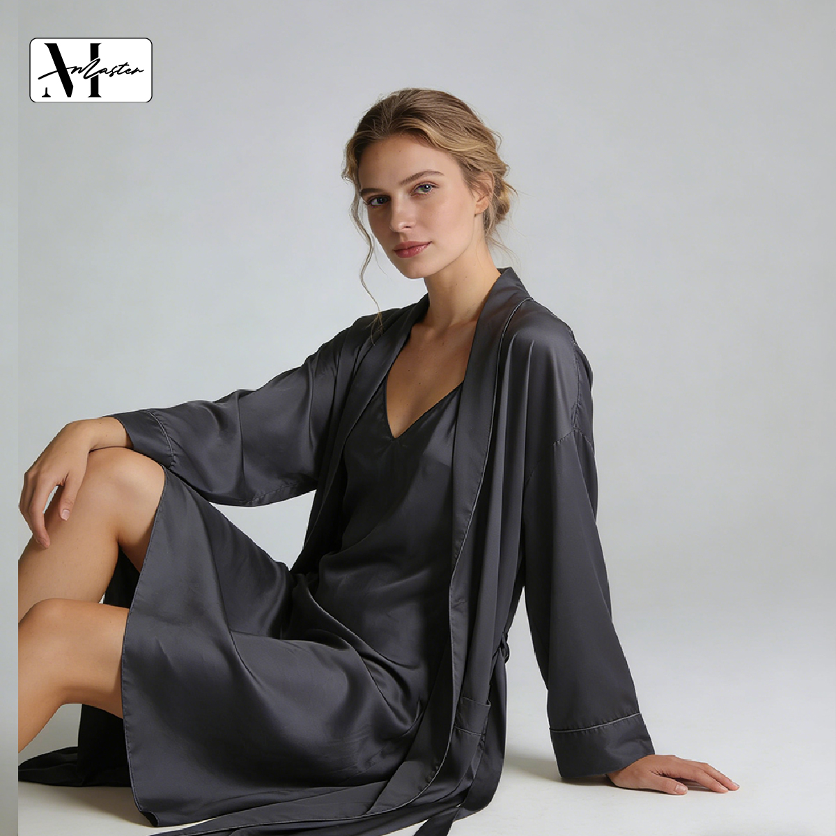 Women Girls Soft Long Nightgown Brocade Fabric Knitted Mulberry Silk Elegant Sexy Sleep Dress Custom Oeko-Tex Certified Very