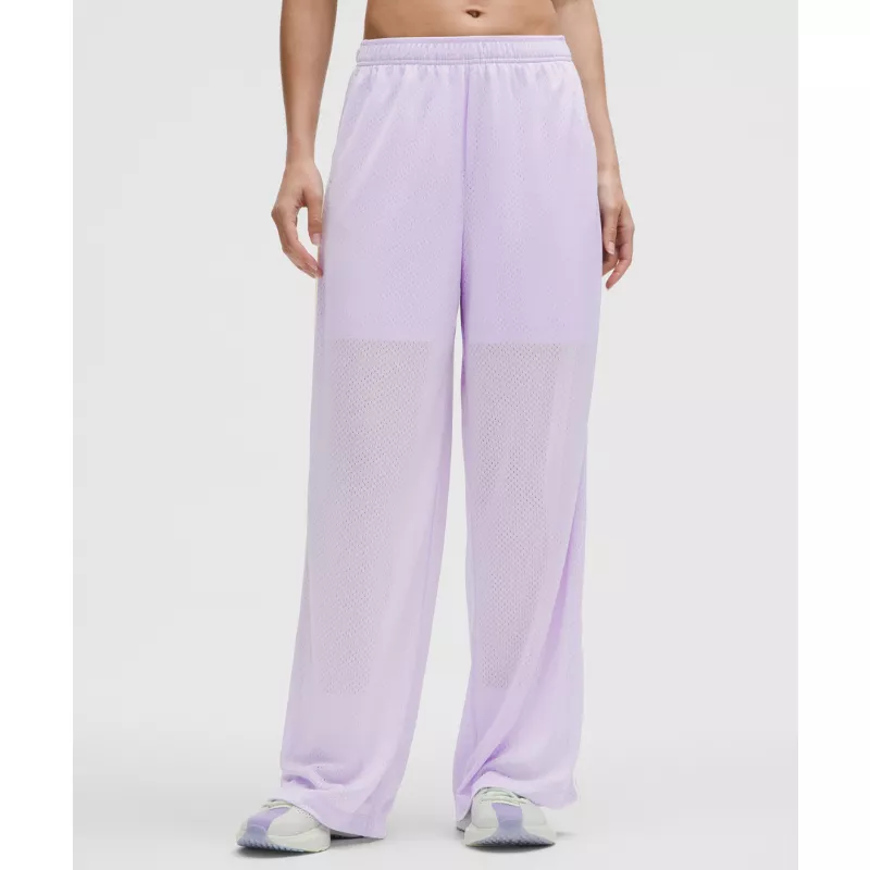 Mesh High-Rise Wide-Leg Training Pant