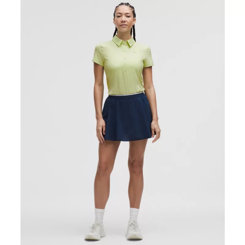 Quick-Dry Short-Sleeve Polo Shirt Straight Hem Logo