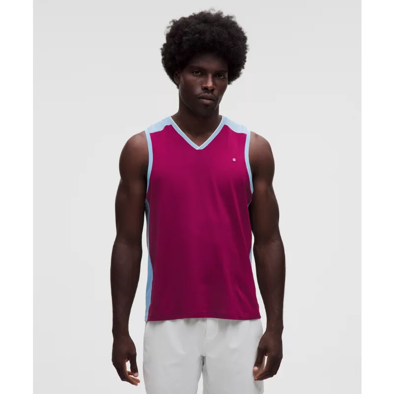 Pique Mesh-Panel Sleeveless Tennis Shirt