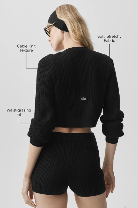 Mini Cable Sweater Cardigan