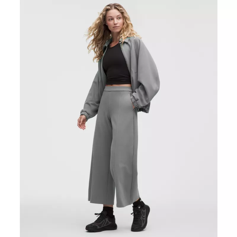 Daydrift Mid-Rise Cropped Wide-Leg Trouser Twill