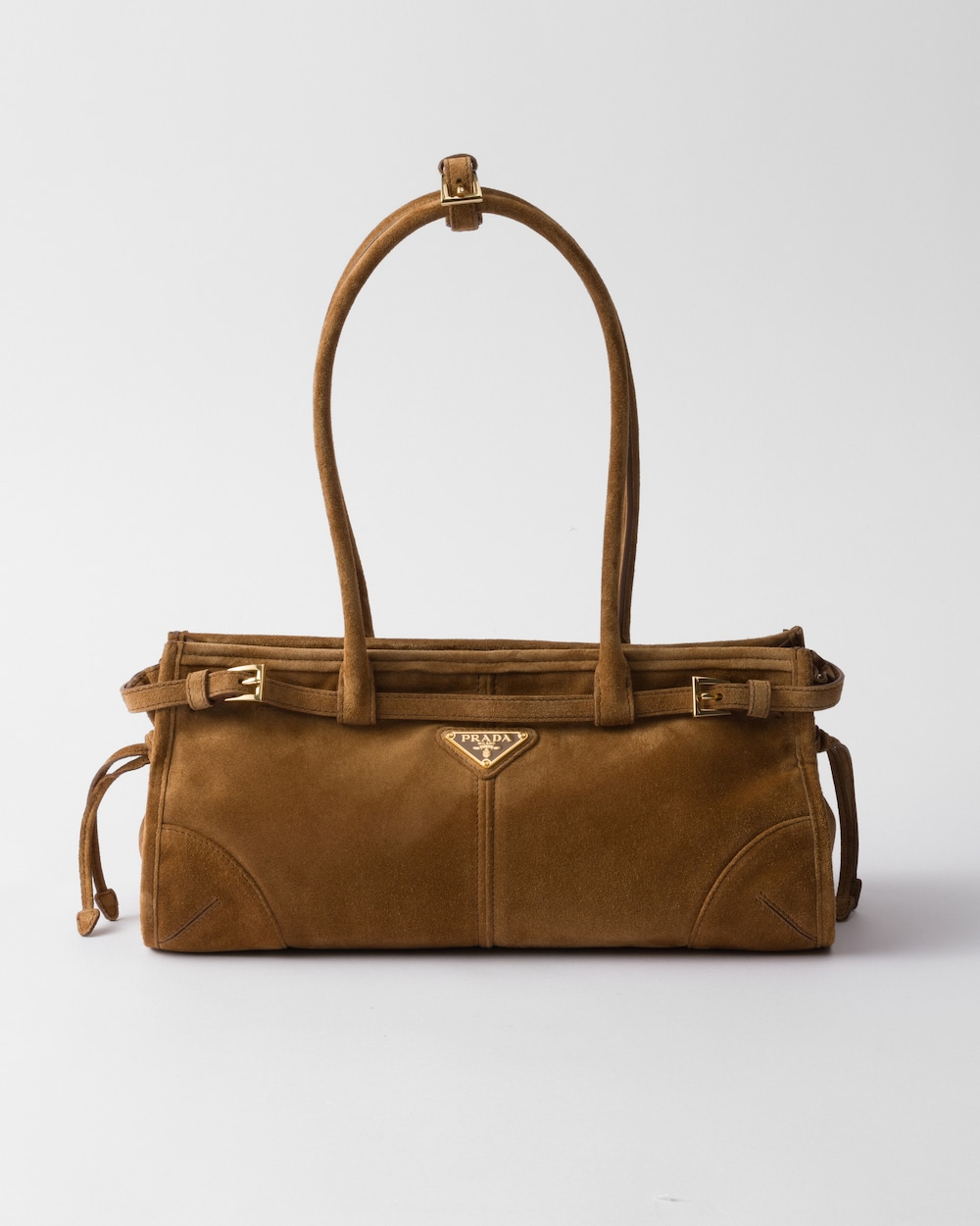 Prada Bonnie medium suede handbag Cinnamon