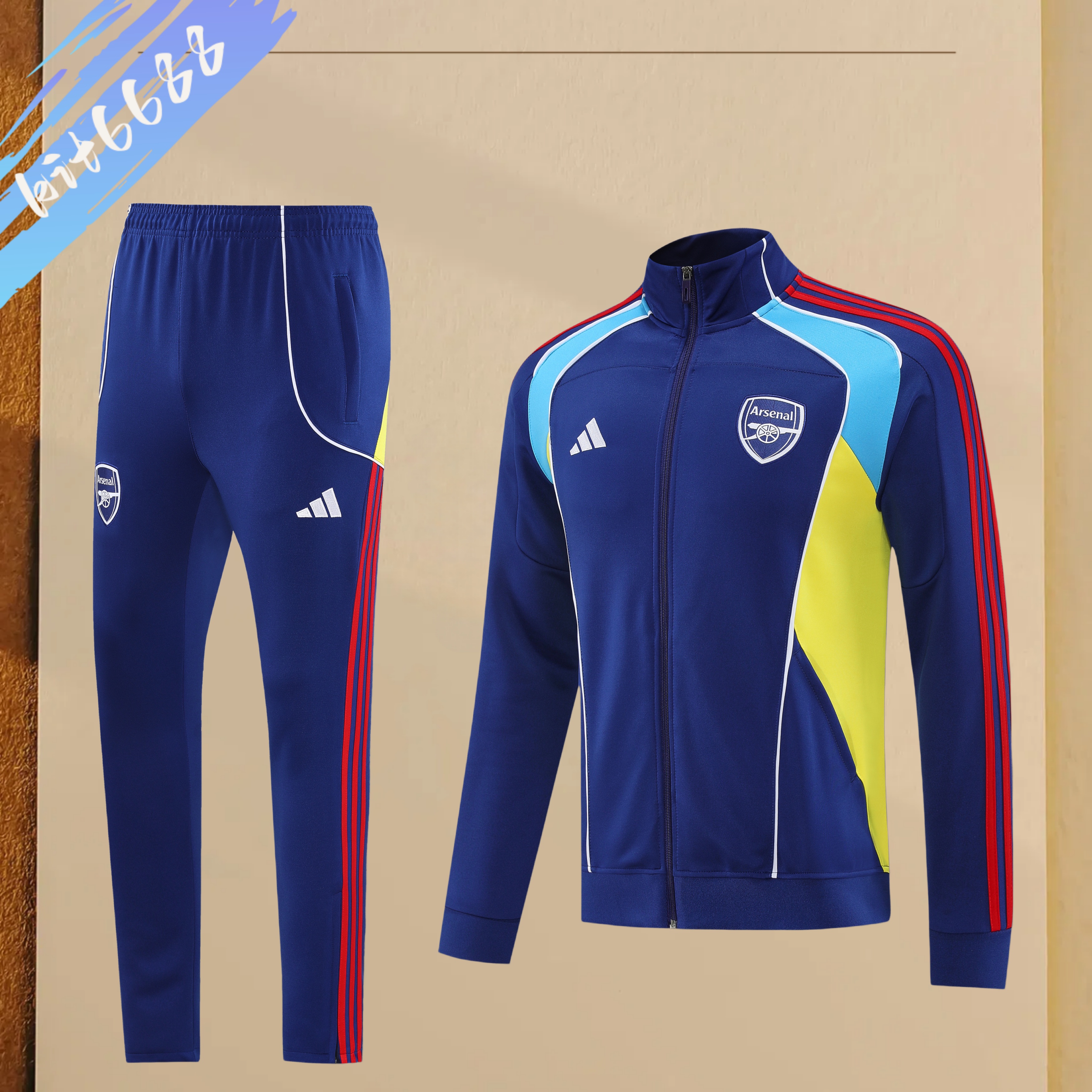 25/26 Arsenal Full Zipper Training Suit (Adult Set)