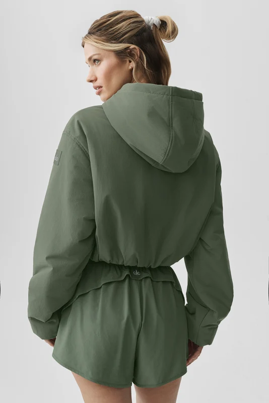 Cropped Mountain Peak Full-Zip Hoodie