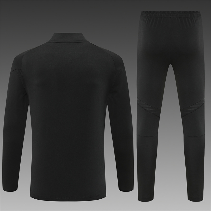 25/26 Real Madrid black-orange Half Zip Training Kit (Adult Kids Kit)