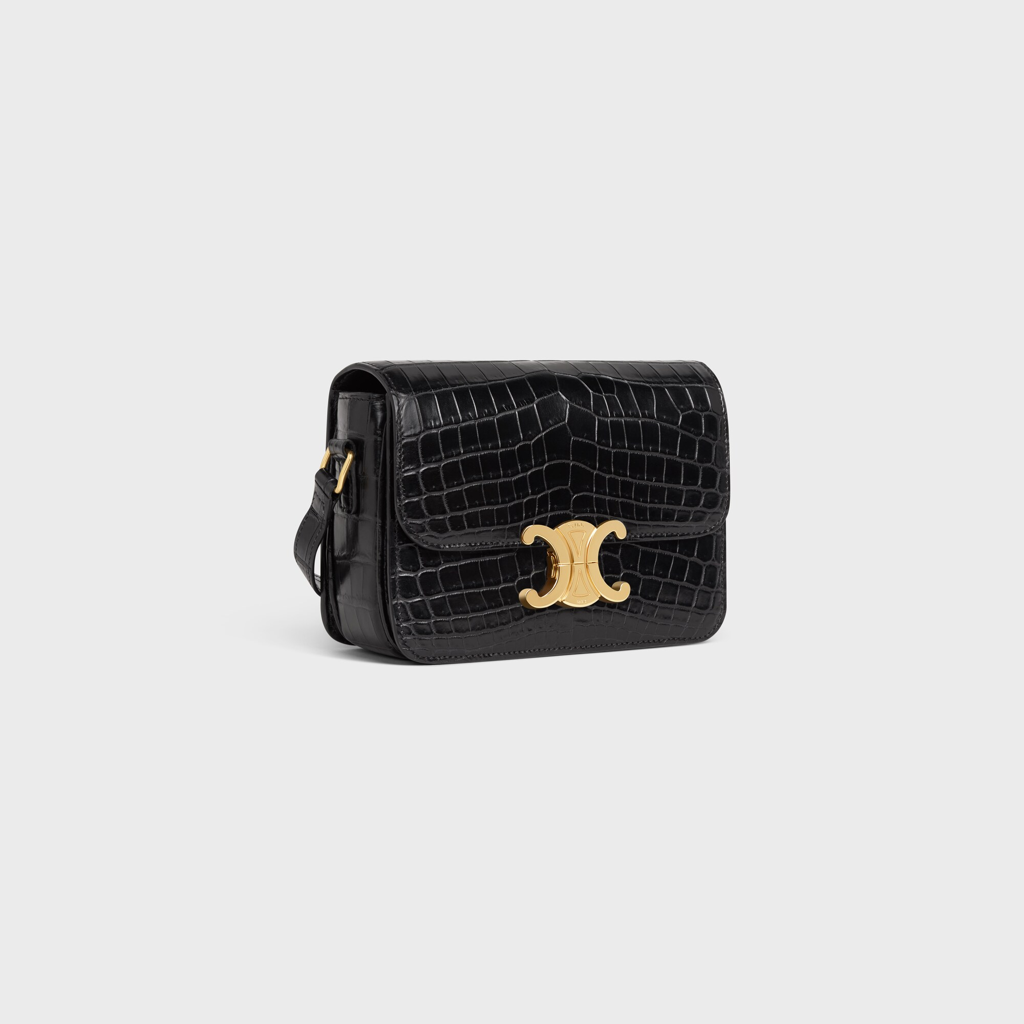 Teen Triomphe Bag in Crocodile Black