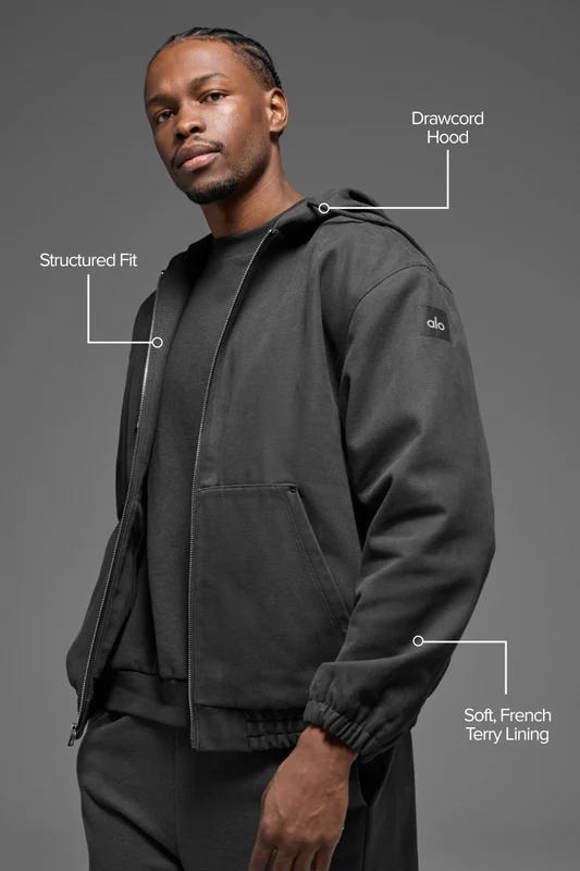 Cotton Canvas Full Zip Hoodie
