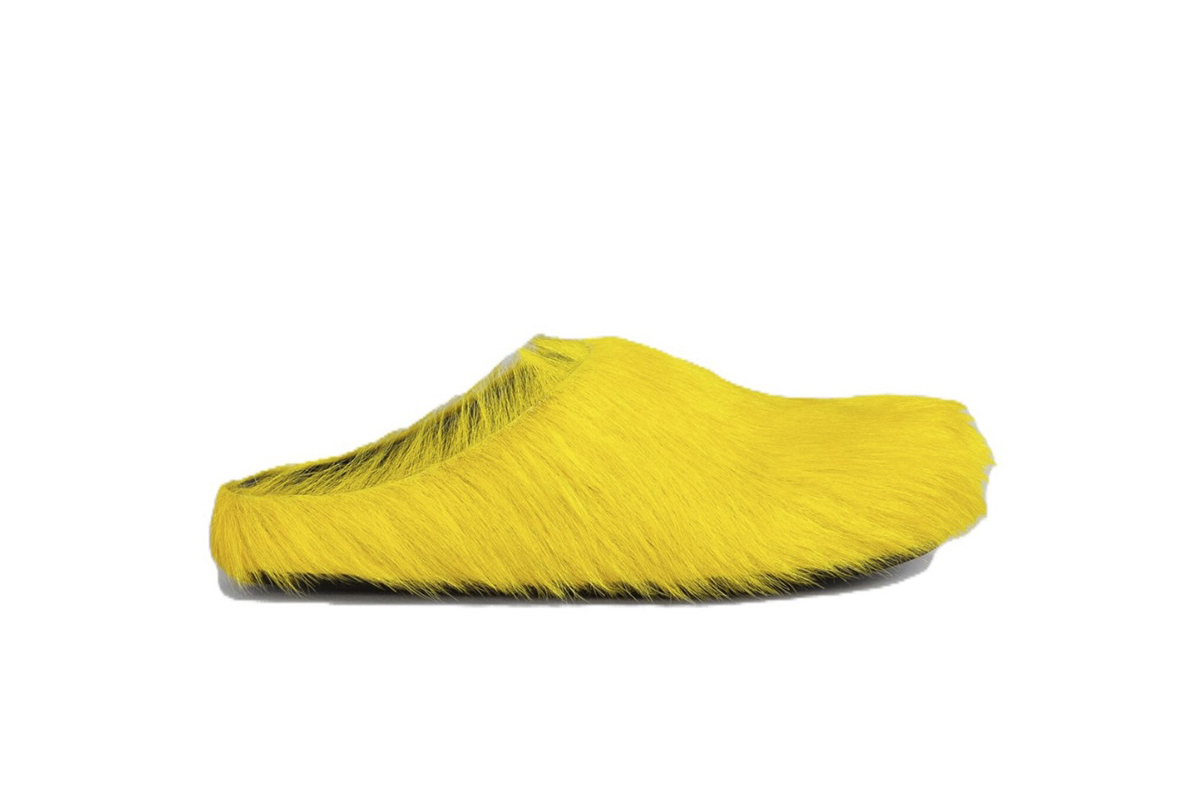 Marni Long hair Calfskin Fussbett Sabot Yellow SBMR000600P4122Z0565