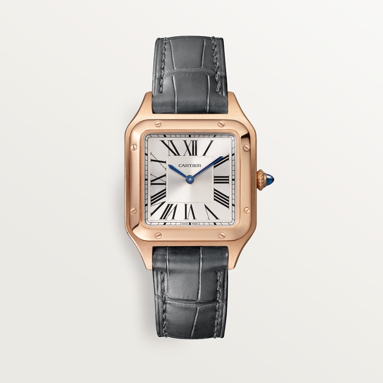 Santos-Dumont watch Small model Satin-brushed silver dial 38 mm x 27.5 mm