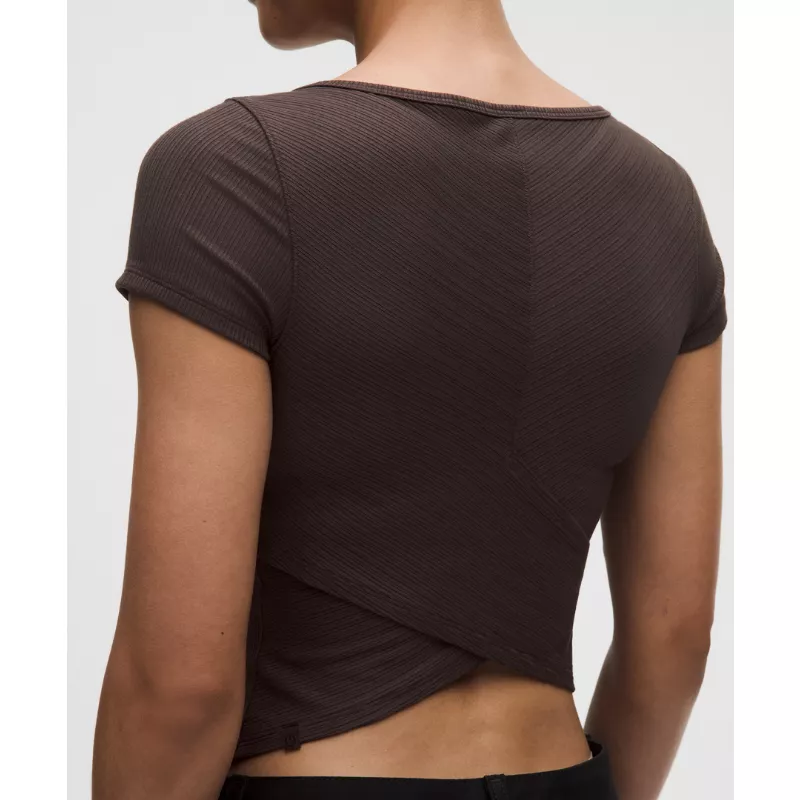Hold Tight Micro-Rib Cross-Back T-Shirt
