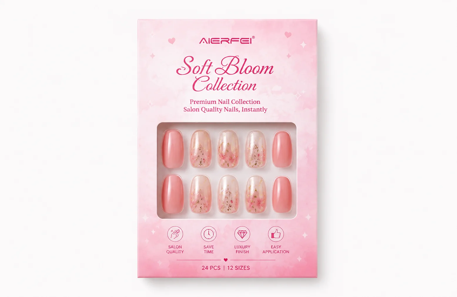 Custom press-on nail window box packaging