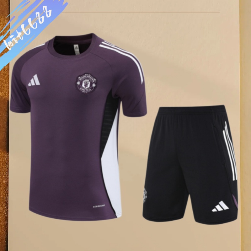 25/26 Manchester United Purple Short Sleeve Training Wear ( Adult kit Kids )