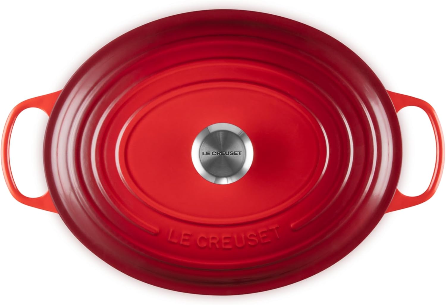 Le Creuset Enameled Cast Iron Signature Oval Dutch Oven. 8 qt.. Cerise