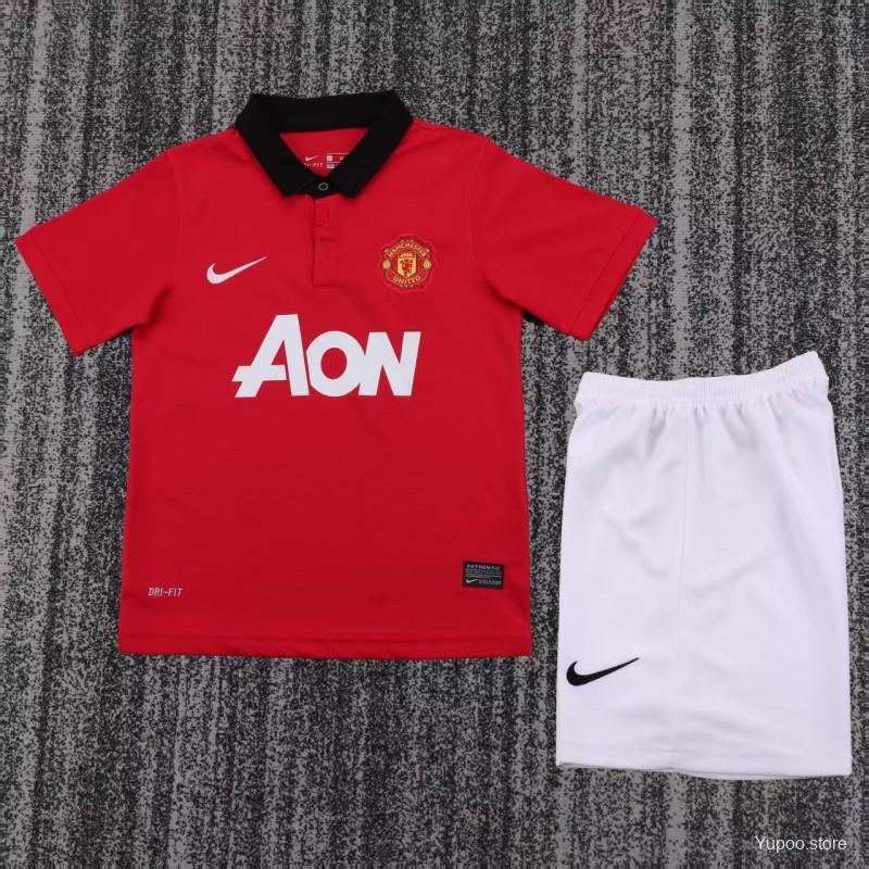 13/14 Manchester United home Retro Football Shirt ( Kids Kit )