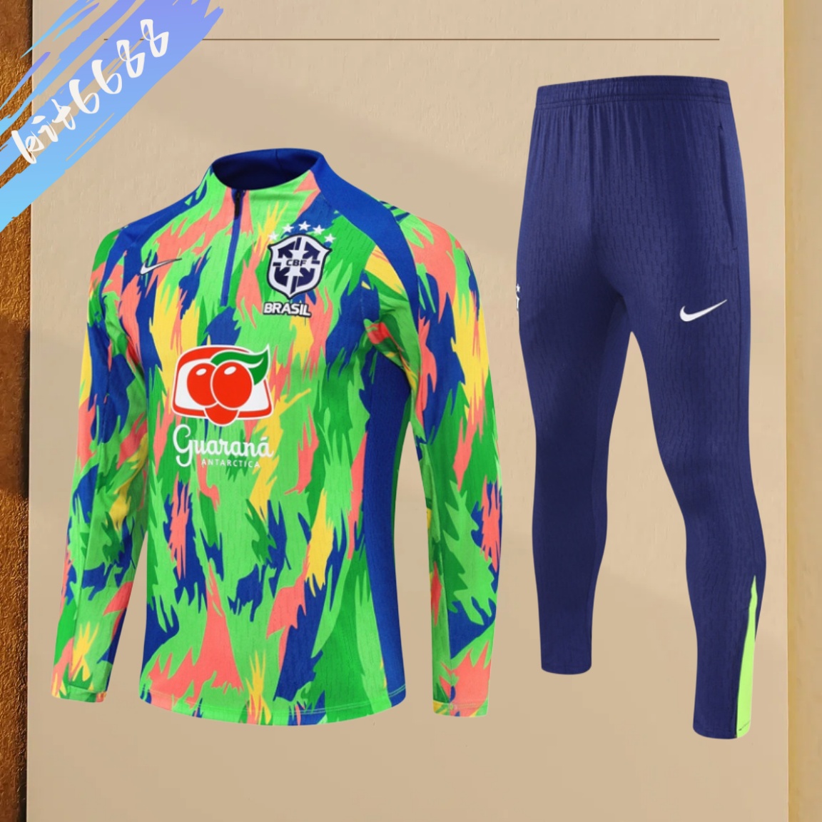 25/26 Brazil turquoise Half Zip Training Kit (Adult Kids Kit)