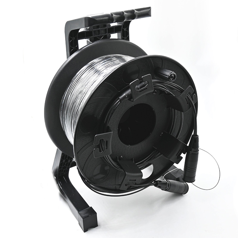 4 Core Armored Multi Mode Fiber Optic Cable Reel - Plug with Protective Caps - Tourystage