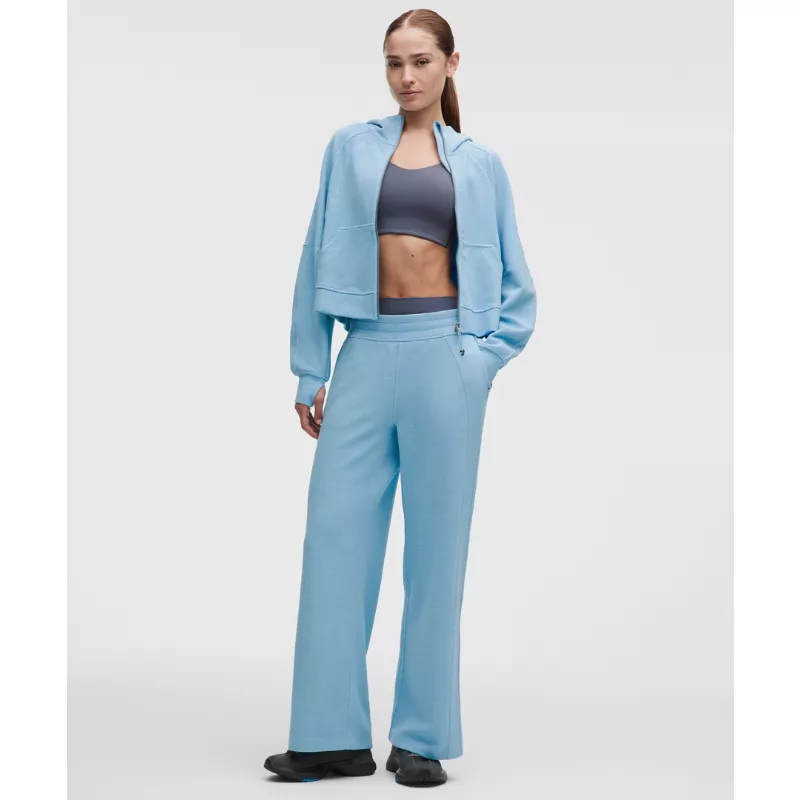 Scuba Mid-Rise Wide-Leg Pant Waffle