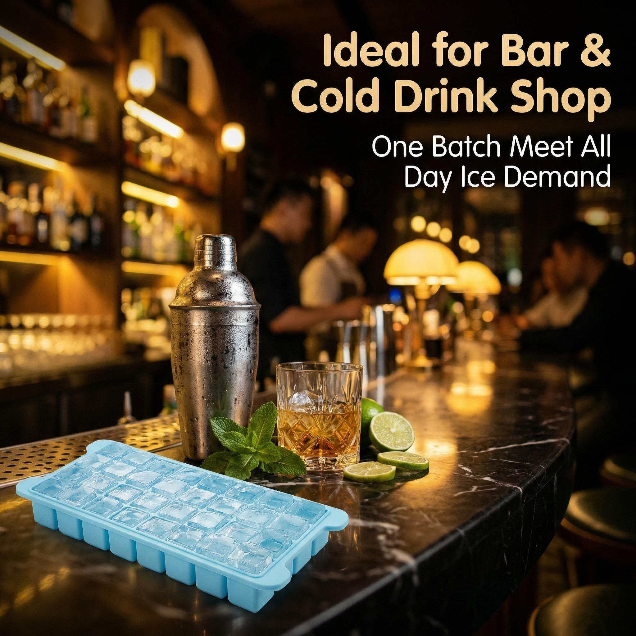 Food Grade Silicone Ice Cube Tray with Lid, LFGB Certified, Easy Release Ice Mold for Whiskey, Cocktails & Home Brewing