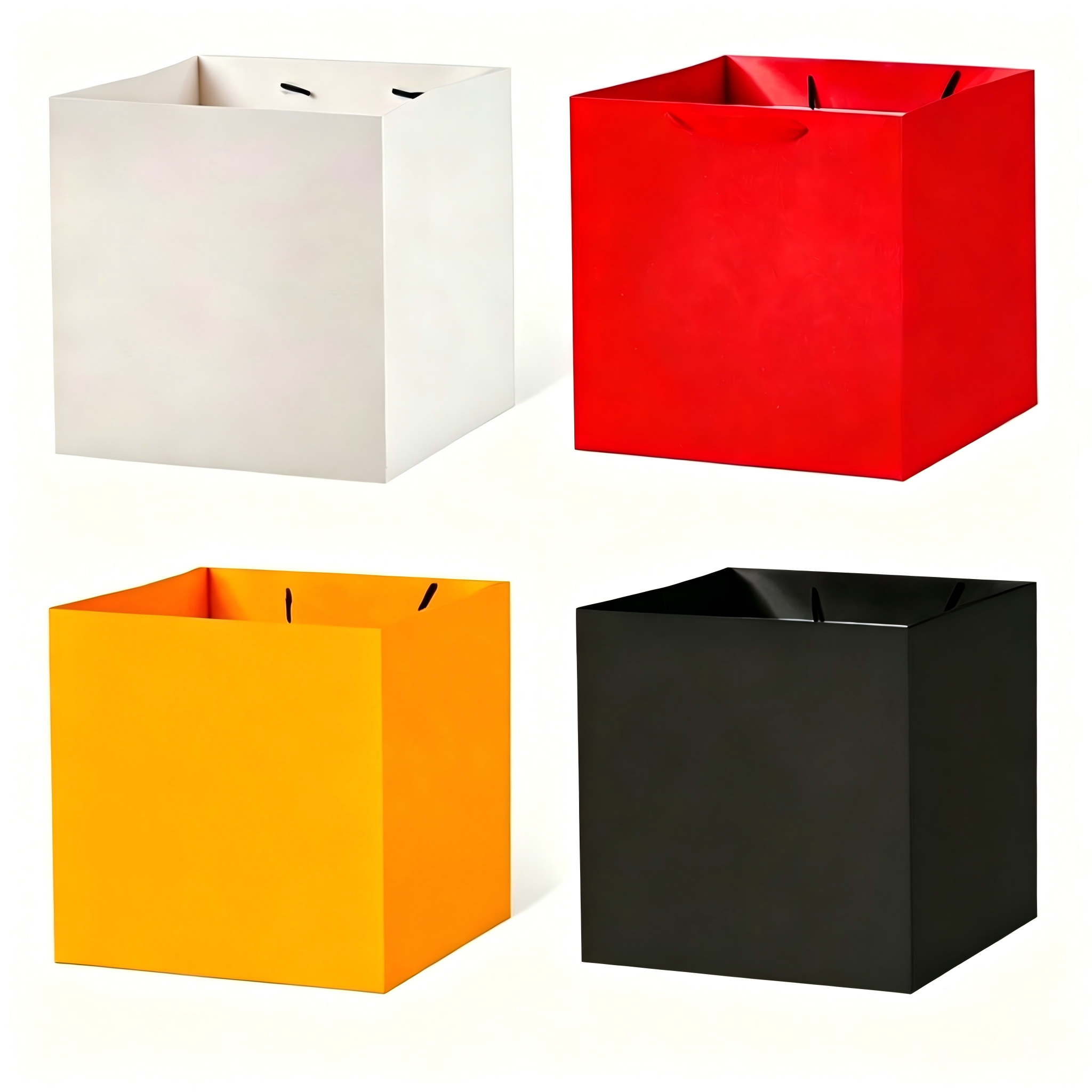 In-stock square kraft paper bags, thickened flower tote bags, baking gift packaging bags, Christmas gift bags with a high-end feel
