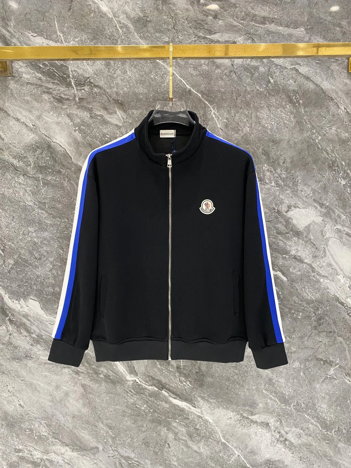 Moncler 26SS Stehkragen Schwarz Trainingsanzug Jacken BQ915105