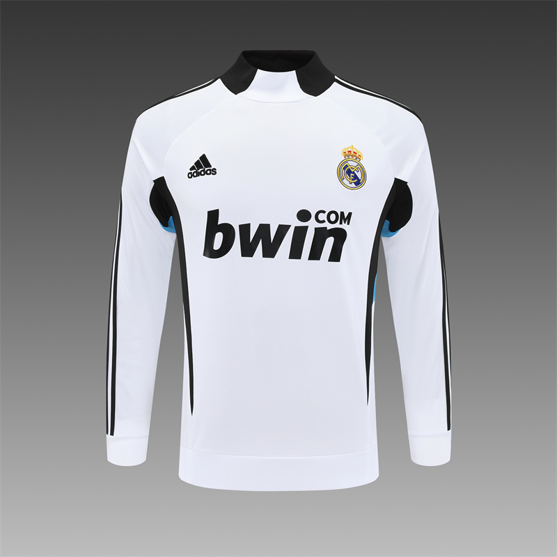 08/09 Real Madrid Retro Training Uniform Long- Sleeve Football Shirt