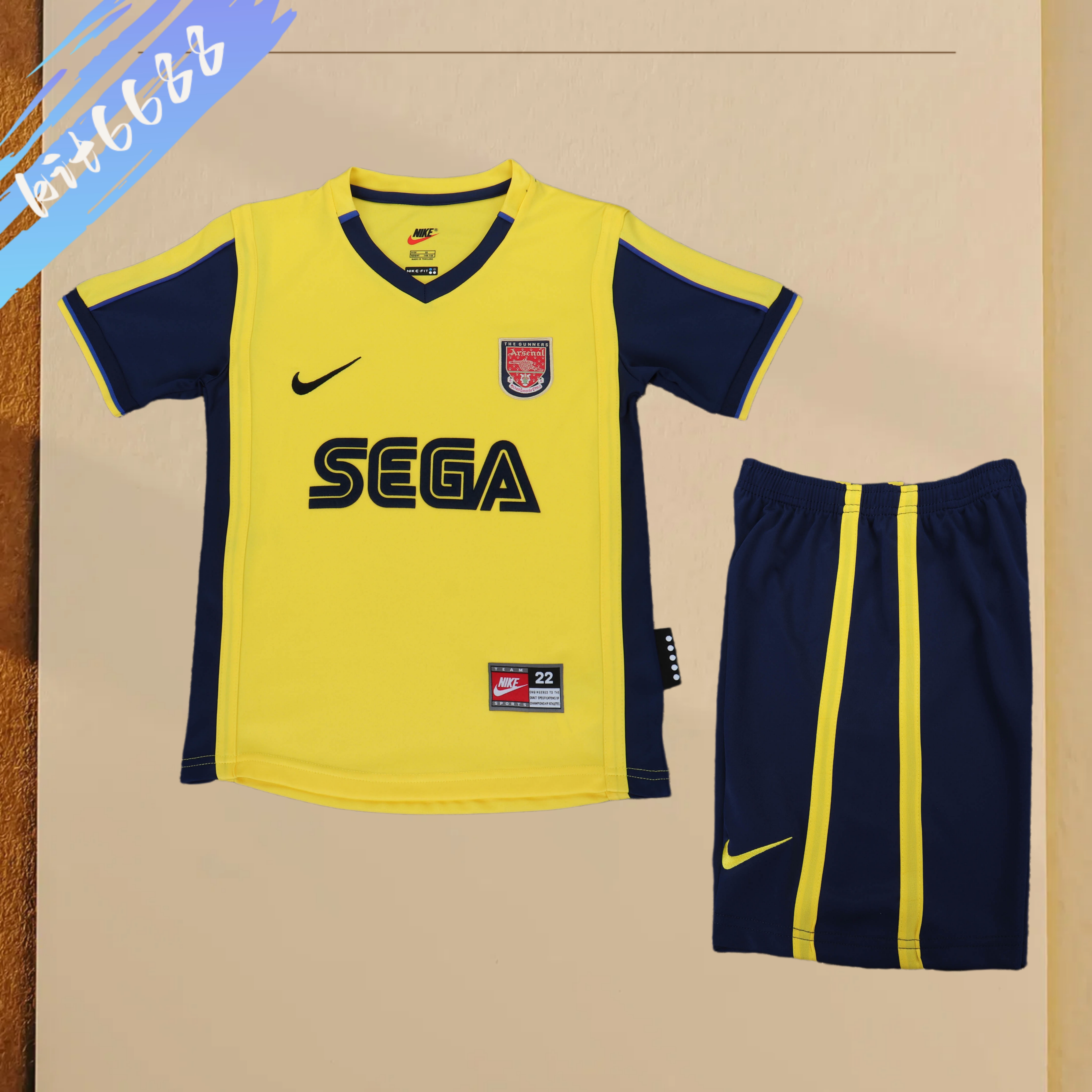 00/01 Arsenal Away Retro Football Shirt (Kids Kit)