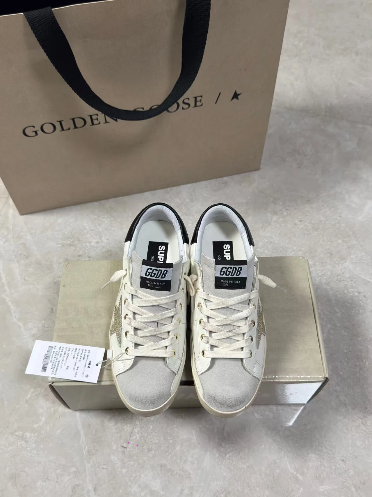 Golden Goose Super Star Black Heel