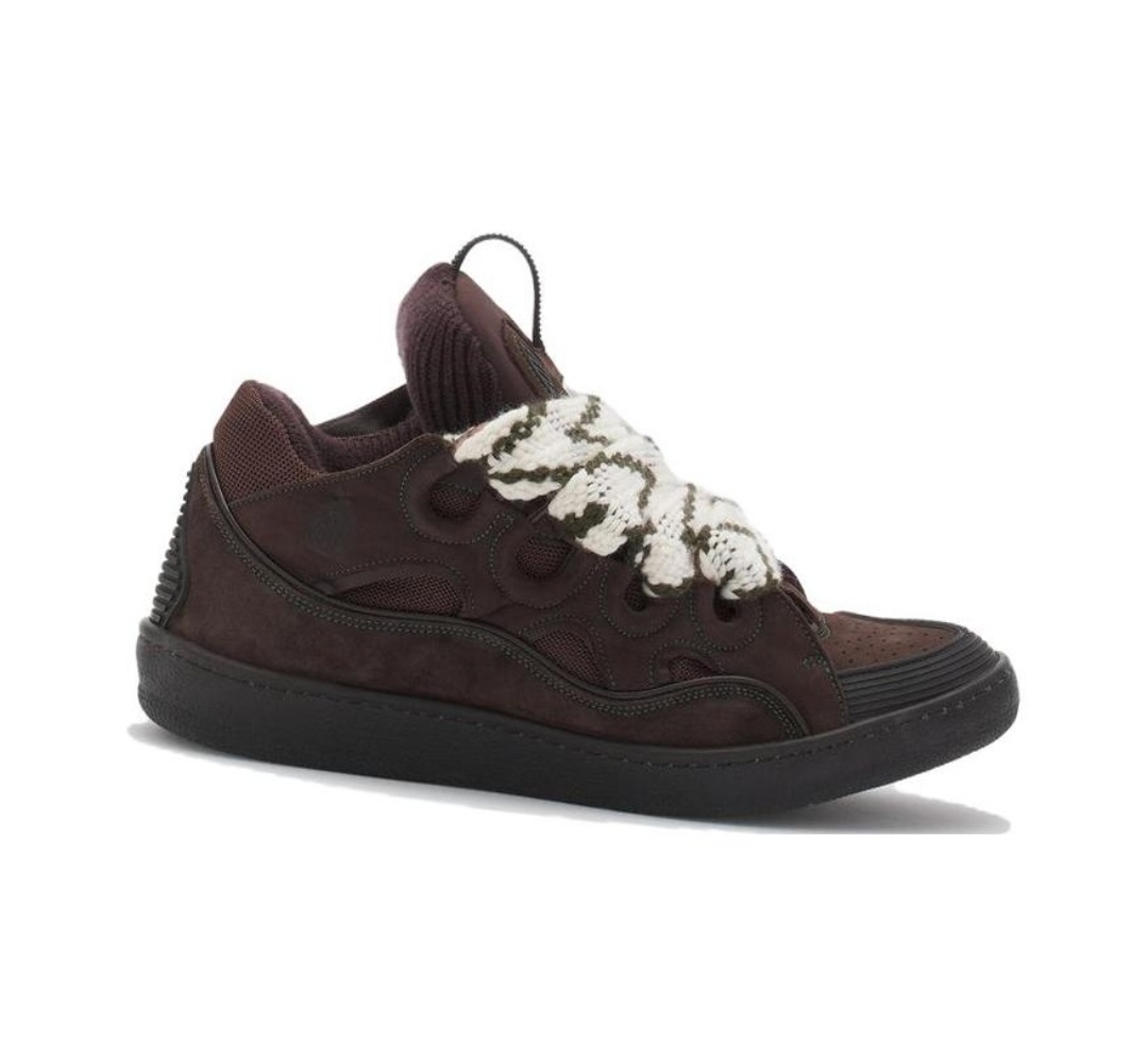 Lanvin Sneakers Calfskin, Polyester in Brown