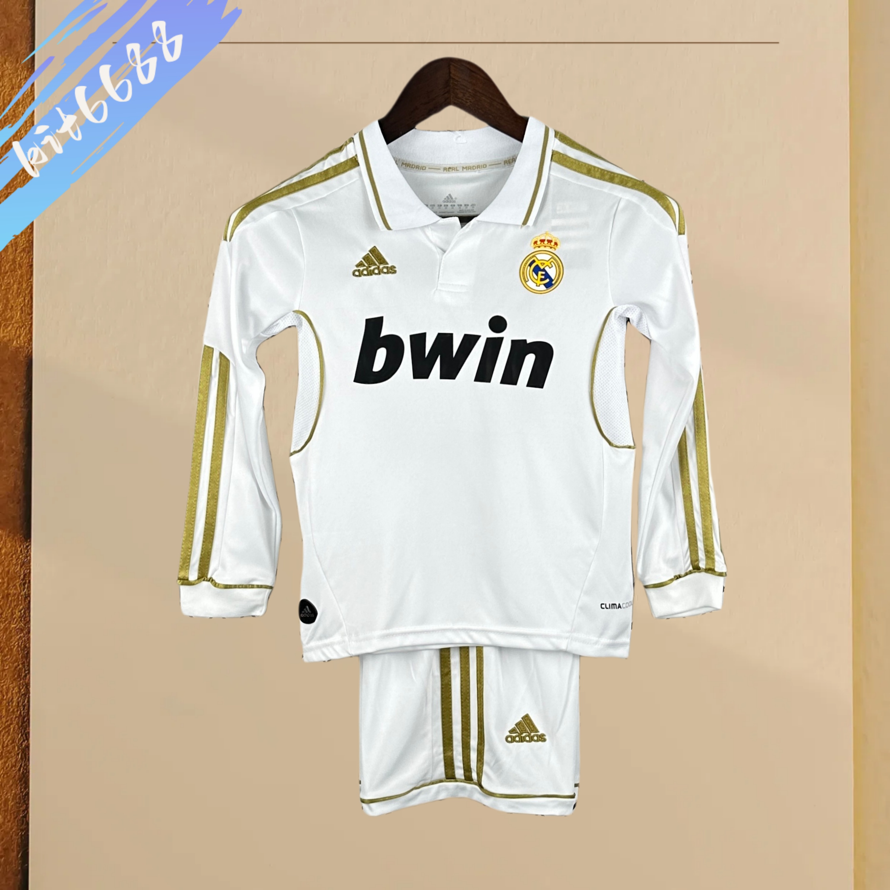 2011/2012 Real Madrid home long sleeves Retro Kids Set