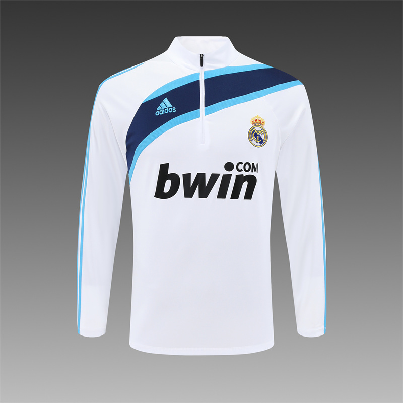 09/10 Real Madrid Retro Training Uniform Long- Sleeve Football Shirt