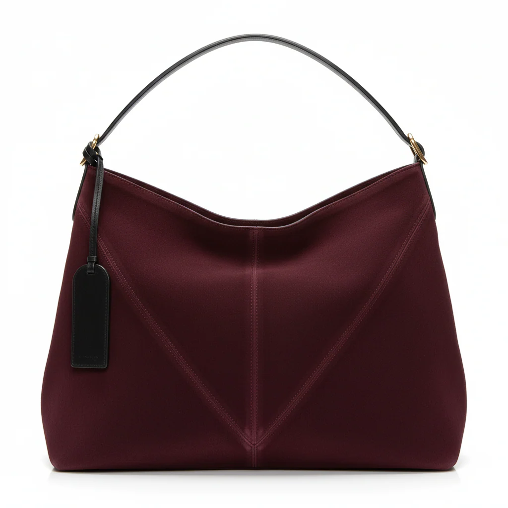 Black Suede Geometric Hobo