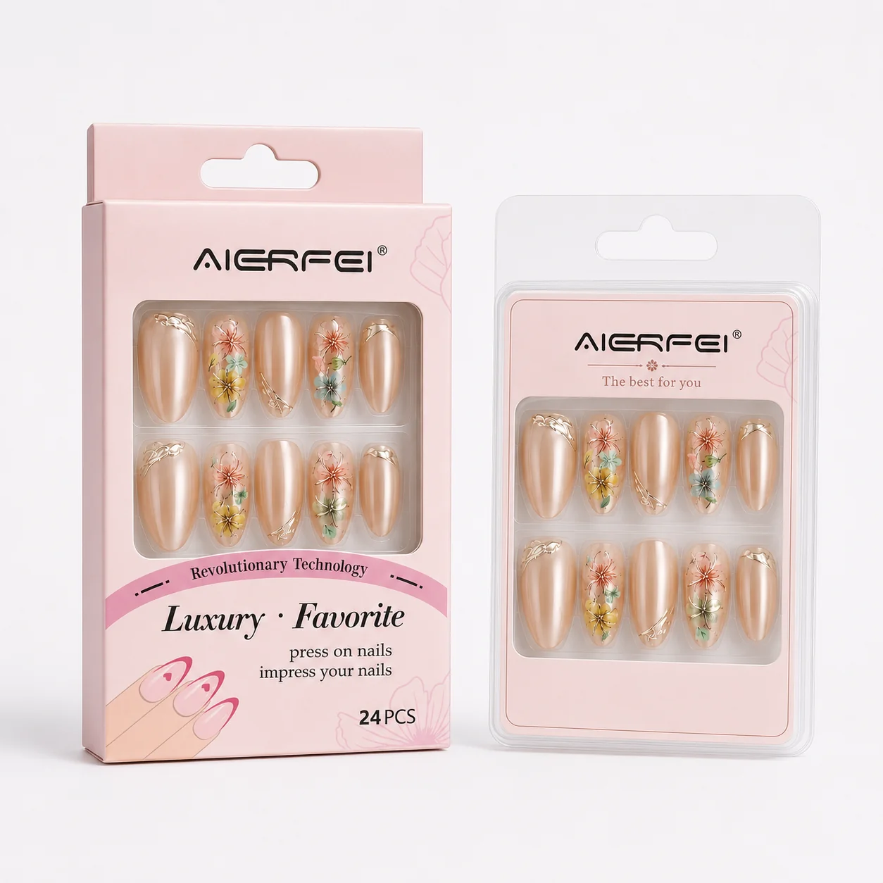OEM ODM press on nails wholesale packaging set with branded nail kits