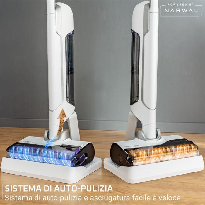 ROWENTA - Lavapavimenti senza fili GZ7035WO-Bianco/Argento