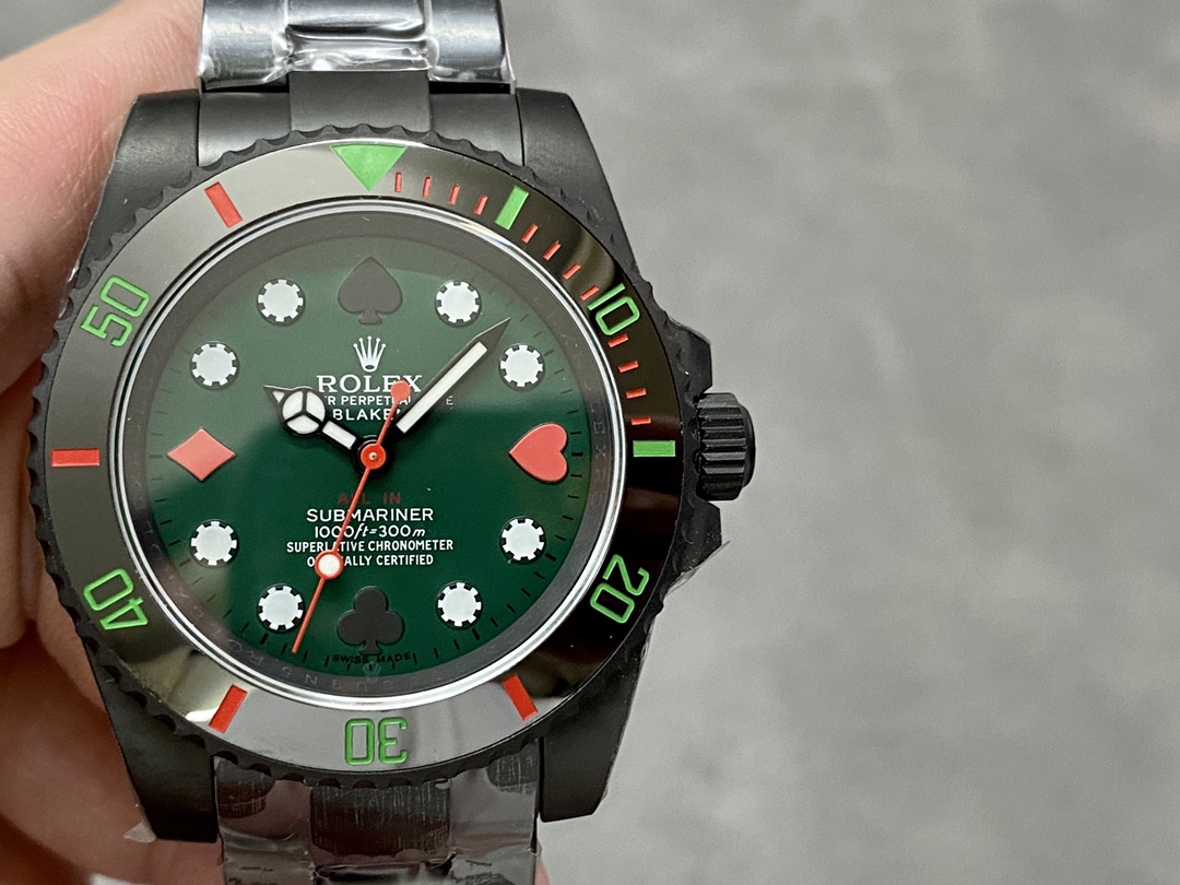 Rolex Submariner Special Edition Spades and Hearts Poker BLAKEN Customized Watch