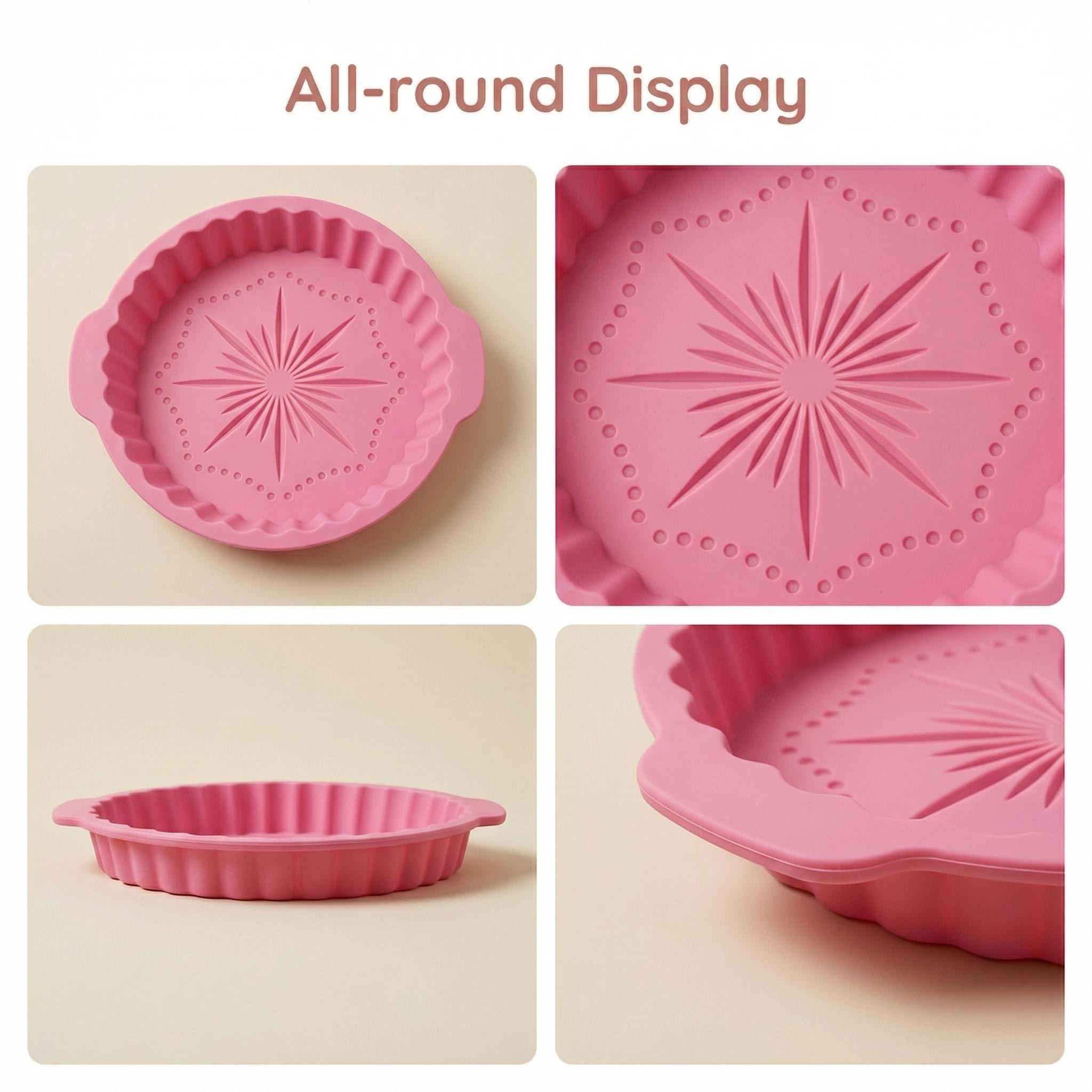 Non-Stick Silicone Baking Pan, Food Grade Cake Mold with Heat-Resistant Handles for Oven, BPA-Free
