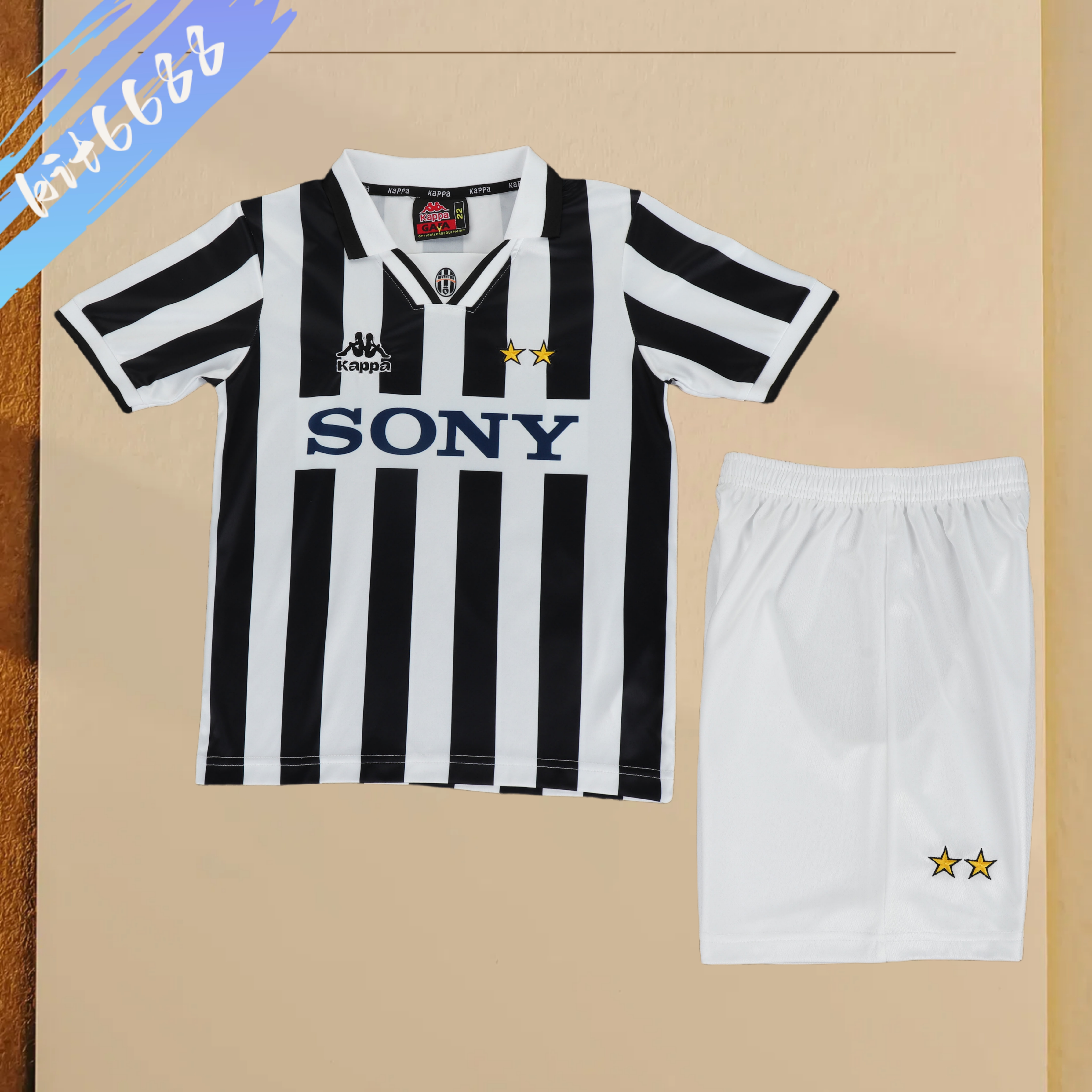 1995/1996 Juventus Third Away Retro Football Shirt Kids Kit