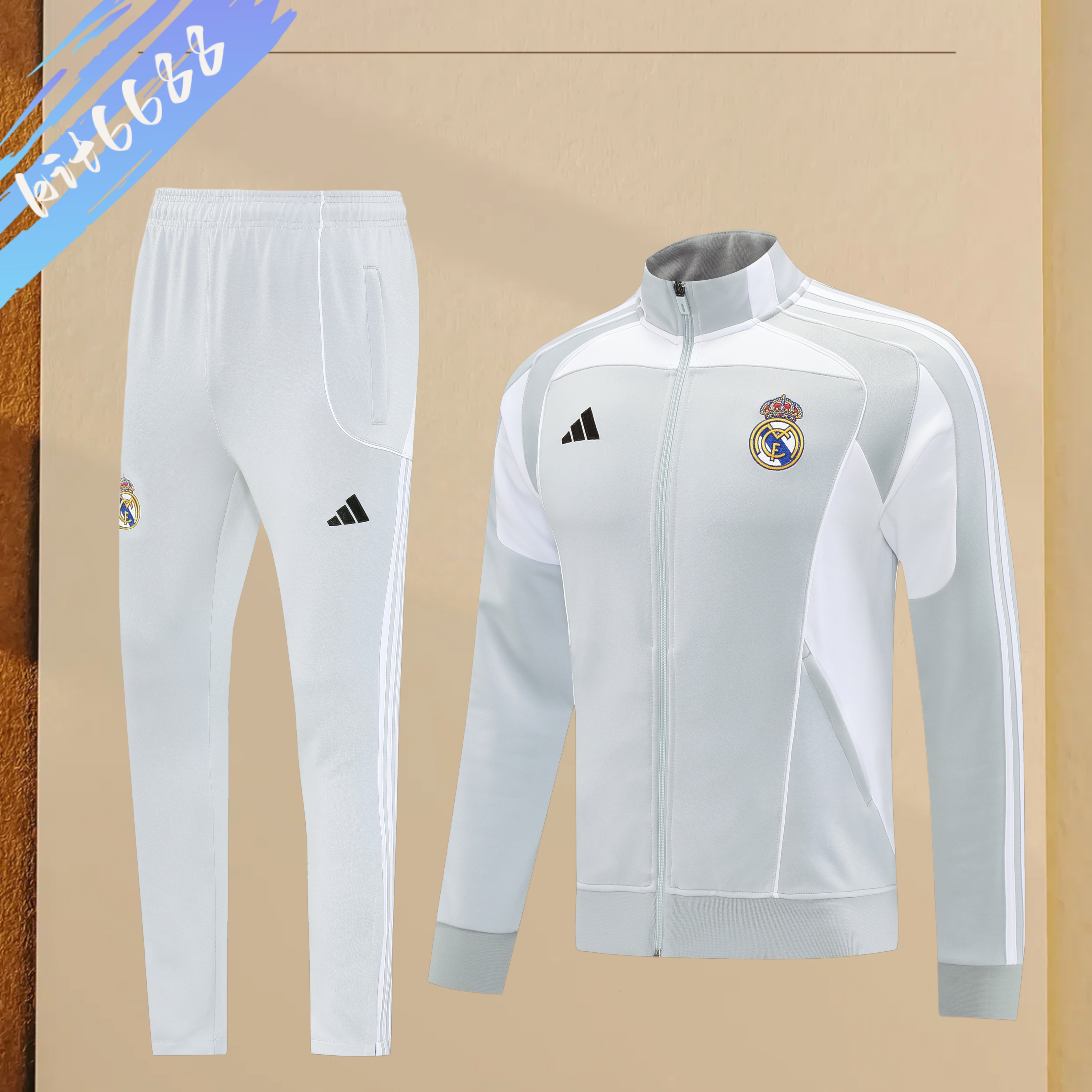 25/26 Real Madrid Full Zipper Training Suit (Adult Set)