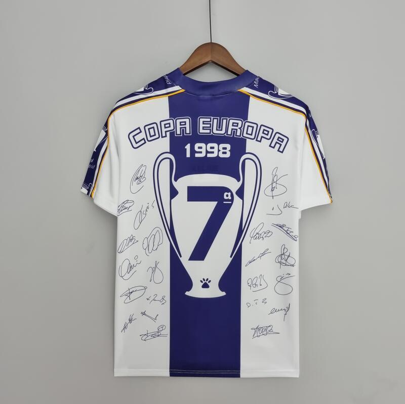 1997/1998 Real Madrid Champions League 7 Champions Commemorative Edition Retro Football Shirt