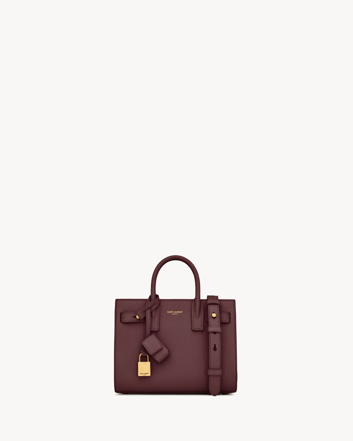 sac de jour in supple grained leather - nano ROUGE CABERNET