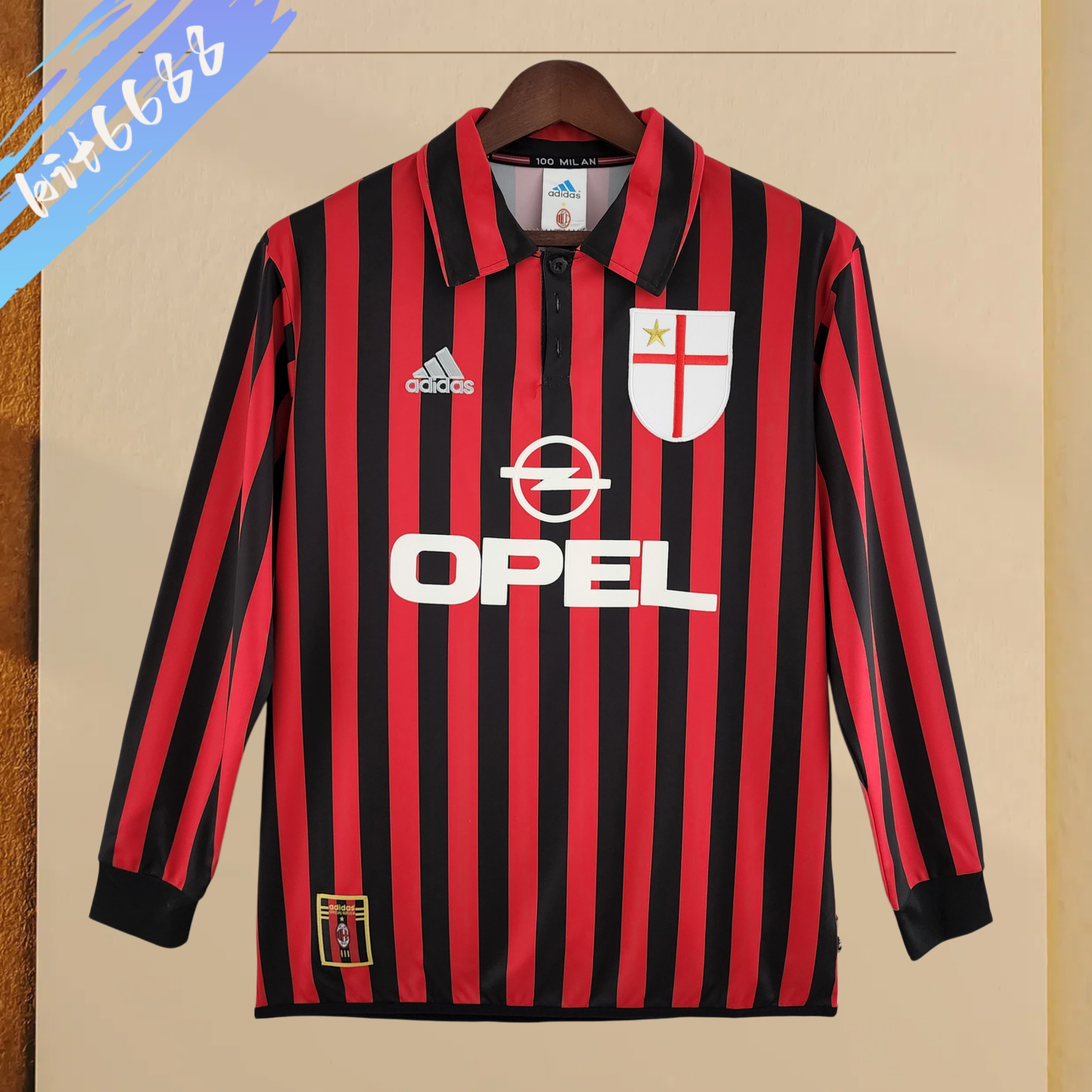 1999/2000 AC Milan home Retro Long Sleeve Football Shirt