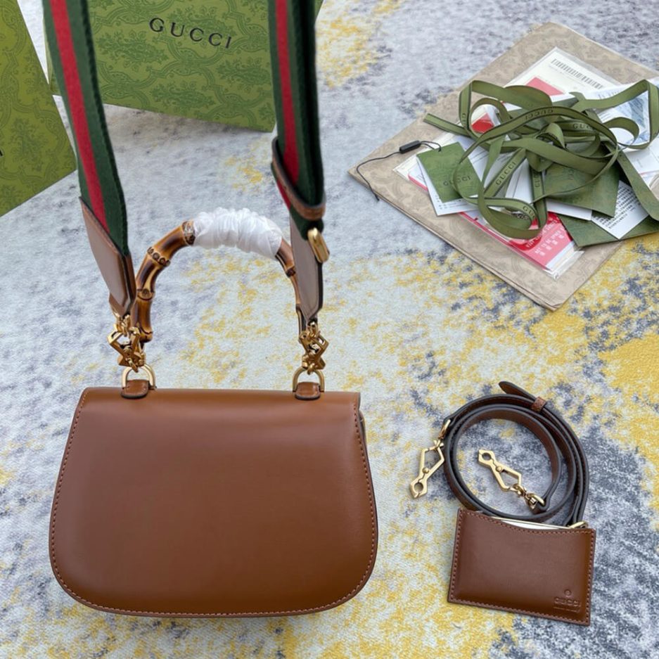 GUCCI BAMBOO 1947 JUMBO GG SMALL TOP HANDLE BAG