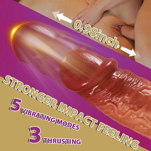6.3‘’ Mlovexy - 3-in-1 Thrusting 5 Vibrations 42 ℃ Heating Realistic Non-sticky Blush Dildo